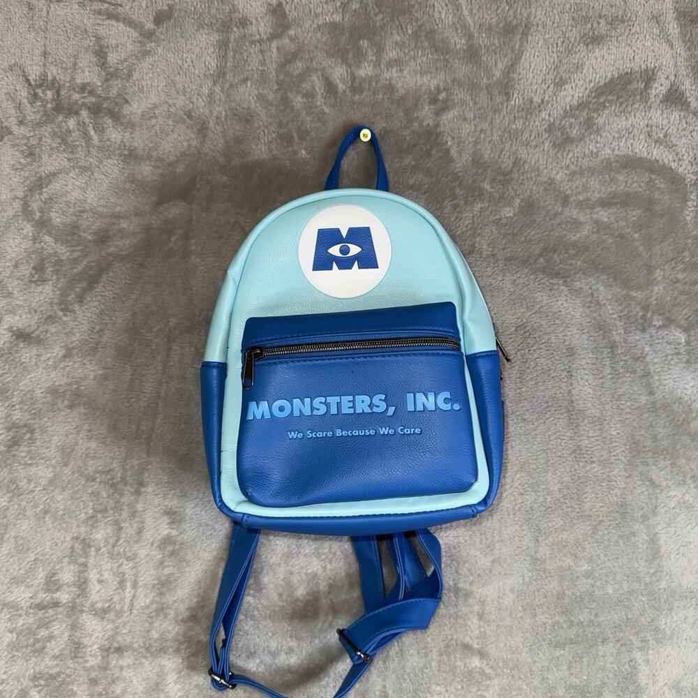 RARE Disney Pixar Loungefly Monsters Inc Company Mini Backpack Blue Mike Sully